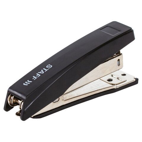 Степлер №10 STAFF Basic, до 10 листов с антистеплером черный 1/24/240