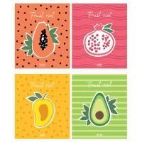 Тетрадь 48л А5 клетка обложка картон Рисунки Фруктовый бунт ArtSpace 1/10/60