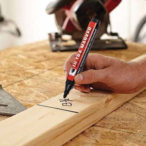 Маркер перманентный НАБОР 4шт круг 3,5мм (чер,син,крас,зел) BRAUBERG ULTRA MARKER 1/24/144 (Клиент)