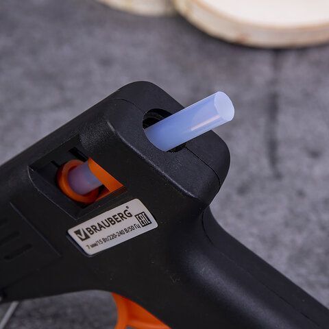 Клеевой пистолет 15 Вт, для стержня 7 мм, BRAUBERG, в блистере 1/24/48