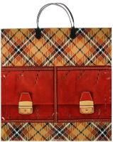 Пакет с пластмассовыми ручками (36х35+10) Портфель с карманами 10/50