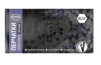 Перчатки смотровые виниловые неопудренные Aviora черные XL 4,5гр 50/500