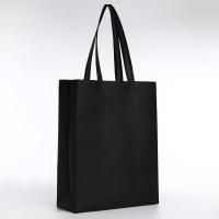 Сумка шоппер без молнии 30х42х10 черная 1/300