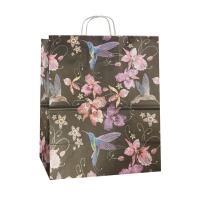 Пакет подарочный бумажный (22х25х12) крафт Колибри 1/250