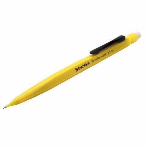 Карандаш мех. 0,5мм НВ ластик корпус ассорти Classic BRAUBERG 1/12 (вывод)