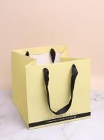 Пакет подарочный бумажный (24х26х26) желтый светлый 1/12