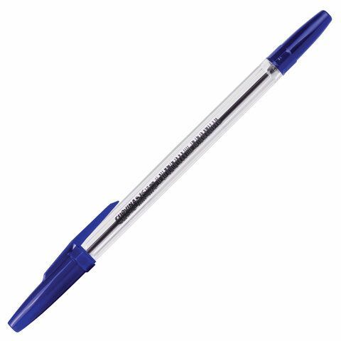 Ручка шариковая синяя узел 1мм линия письма 0,7мм прозр корп Corvina 1/50/2400