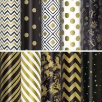 Бумага упаковочная 70х100см ЗОЛОТАЯ СКАЗКА Golden Pattern ассорти 1/50