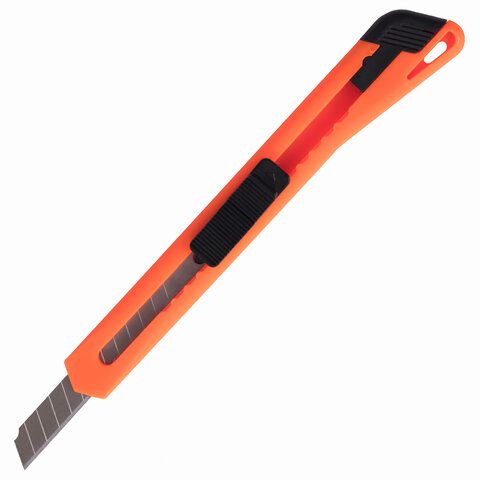 Нож канцелярский 9мм европодвес фиксатор ассорти Classic Brauberg 1/60