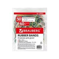 Резинка банк 50гр 60мм цветные BRAUBERG 1/20/400