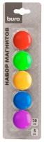 Магниты Buro диам 30 мм 5шт цвет АССОРТИ в блистере 1/24