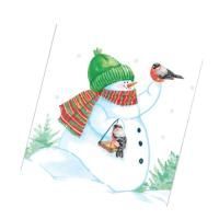 НГ Салфетки (24х24) 1-сл Снеговик и снегири (40) 1/32