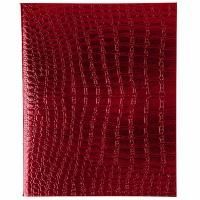 Тетрадь 48л А5 бумвинил клетка с полями METALLIC тиснение CROCO Красная 1/100