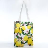 Сумка шоппер без молнии 35х40х0,5см Лимоны белая 1/100