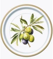 Тарелка картон с рисунком набор 10шт d-230 Оливки 1/48