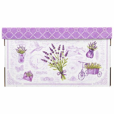 Подарочная коробка 33х25х18,5см Лаванда BRAUBERG HOME 4/12