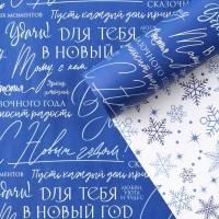 НГ Бумага подарочная 50х70см Снежинки двухсторон глянец 75г/м 1/10