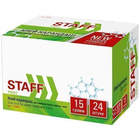 Клей-карандаш 15г усиленный STAFF Profit 1/24/648