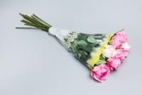 Пакет для цветов Рюмка Мелодия цветной рисунок желтая  30х40 1/50