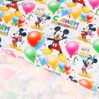 Бумага упаковочная 60х90см 70 г/м2 глянц С Днем Рождения Микки Маус 10/300