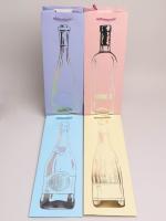 Пакет подарочный бумажный под бутылку (18х35х9) Пастель микс 1/12