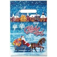 НГ Пакет с вырубной ручкой (20х30)-30 Снегопад 100/2000