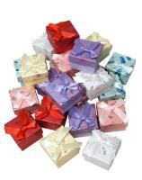 Подарочная коробка Квадрат 5х5х3см Перламутр с золотом МИКС 1/24