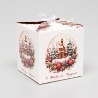 НГ Подарочная коробка 12х12х12см С Новым годом 10/300