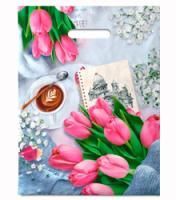 Пакет с вырубной ручкой (30х40)-30 Романтик 50/1000