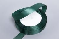 Лента атласная 15мм 25м темно-зеленая 1/10