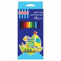 Карандаши цветные 12цв пластиковые, классич.заточен. ПИФАГОР Жираф 1/12/240