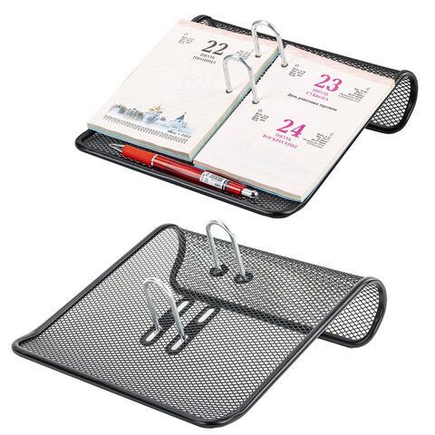 Подставка для календаря 57х200х200мм большая металлическая черная Germanium Brauberg 1/6/48