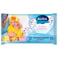 Салфетки влажные AURA Ultra Comfort детские без спирта (15) 1/110 