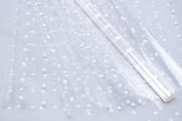 Ролик 70см х8м пленка полипропилен с рисунком Горошек белый 1/10