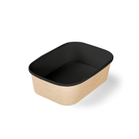 Контейнер бумажный 660мл 170х120х51мм крафт внут черн  ламин OSQ CASE BOWL  (кр ) 50/405 