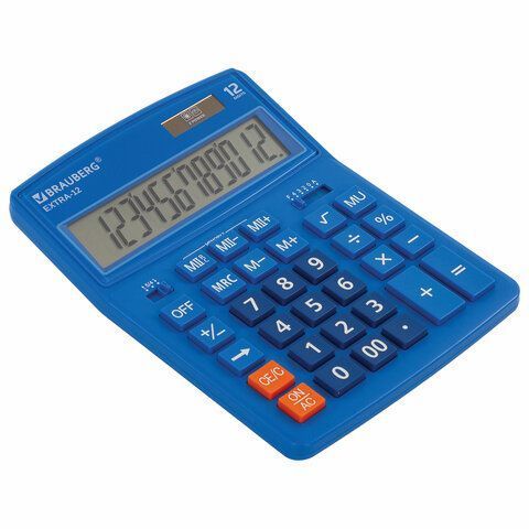 Калькулятор настольный BRAUBERG EXTRA-12-BU (206x155мм) 12разр синий 1/20/40 (Клиент)