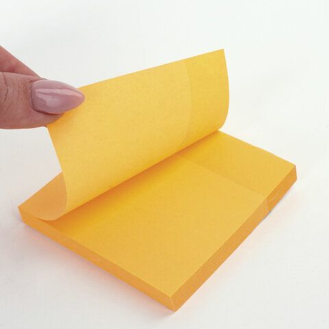 Блок самоклеящийся 76х76мм 90л оранжевый неон BRAUBERG 1/12