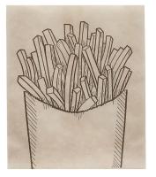 Пакет бумажный крафт 115х100+30 жиростойкий с печатью Картошка фри 100/2000