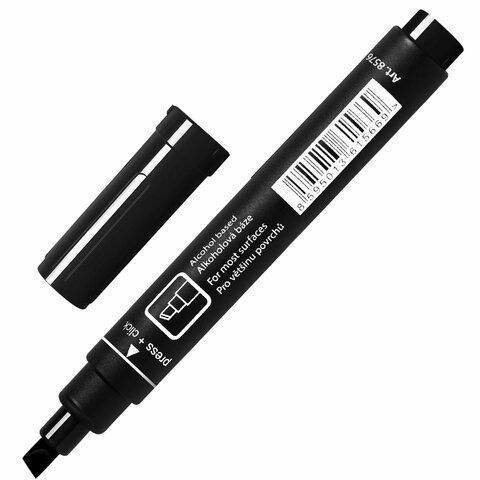 Маркер перманентный черный 1-4,6мм скошенный наконечник CENTROPEN 1/10/200