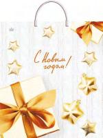 НГ Пакет с пластмассовыми ручками (40х44)-100 Вязаный узор Тико 10/100