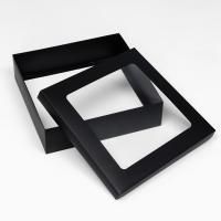 Коробка с окном 300х300х80мм картонная черная 1/5/140