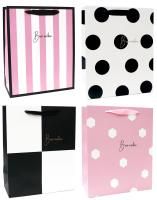 Пакет подарочный бумажный (31х43х12) матовый с рисунком Стильный праздник 1/12