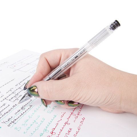 Ручка гелевая черная 0,5мм линия 0,35мм BRAUBERG 1/12/1728