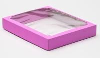 Коробка с окном 260х210х40мм микрогофрокартон сиреневая 5/125