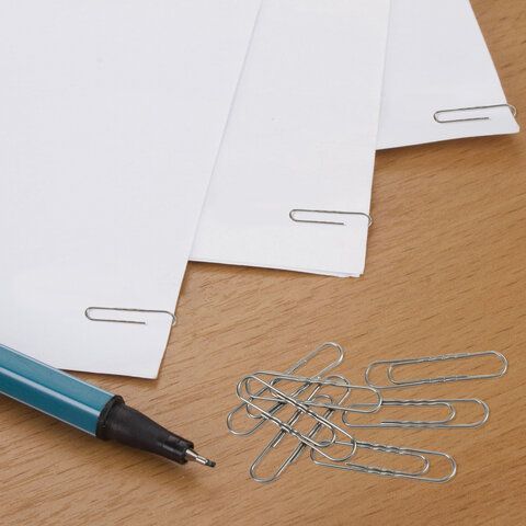 Скрепки 50мм 50 шт. гофрированные, металл., STAFF EVERYDAY РОССИЯ