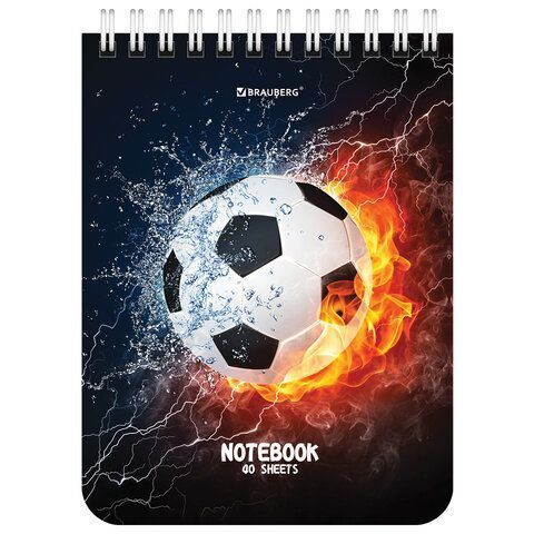 Блокнот 40л А6 108х145мм клетка гребень Футбол BRAUBERG 1/6/96