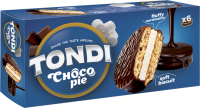 Продукты, Печенье Tondi choco Pie печенье-сэндвич 180 г 6шт 1/16