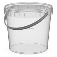 Ведро пищевое прозрачное 1,5л d-145 с крышкой с ручкой Перинт 100/100  Ведро пищевое прозрачное 1,5л d-145 с крышкой с ручкой Перинт 100/100