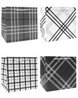 Пакет подарочный бумажный (22х21,5х16,5) матовый Тартан люкс 1/12