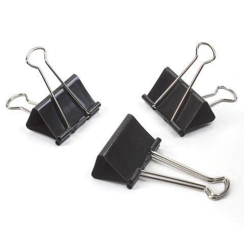 Зажимы для бумаг 51мм на 230л (12шт) черные в картонной коробке Staff 1/60